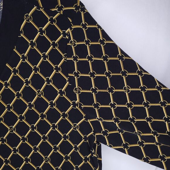 Michael Kors Top XL Black, Gold Chain Link Print NWT - Picture 4 of 12